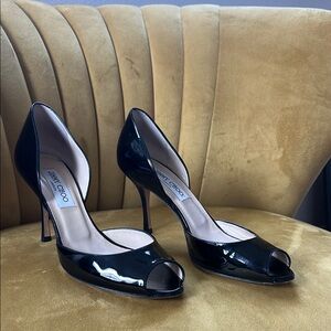 Jimmy Choo Black Peep Toe Heels